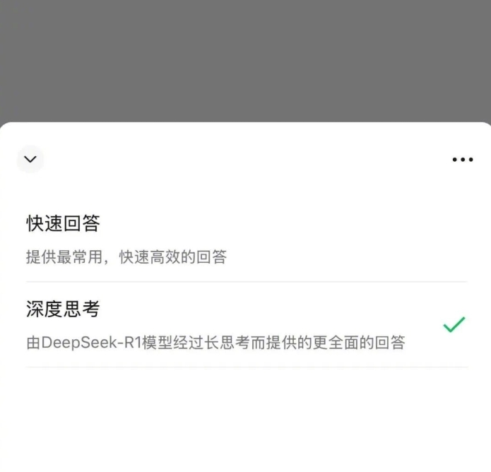 微信搜索接入Deepseek-R1模型AI，目前处于灰度测试阶段📃